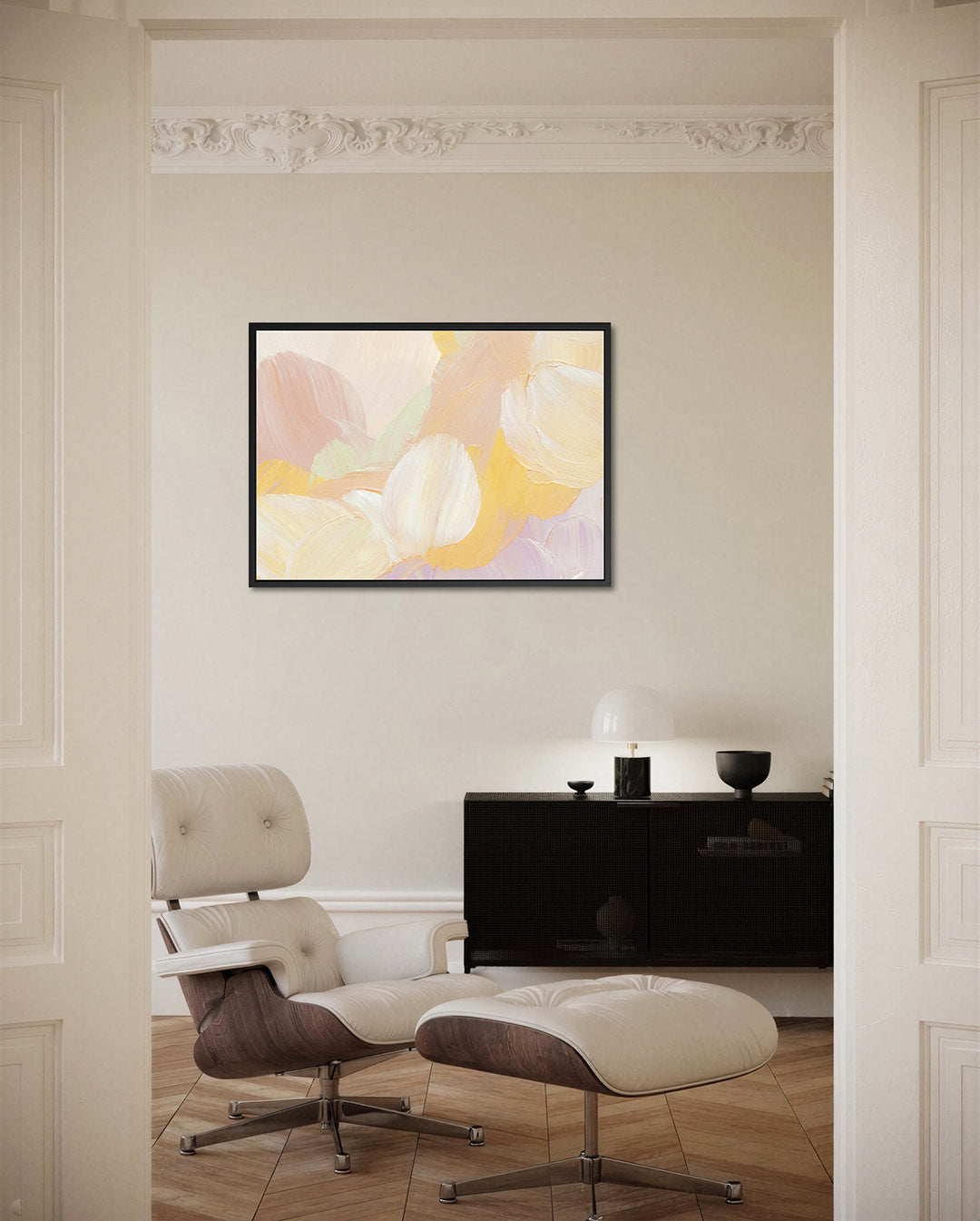 Zachte kleuren compositie – Beige – liggende wanddecoratie