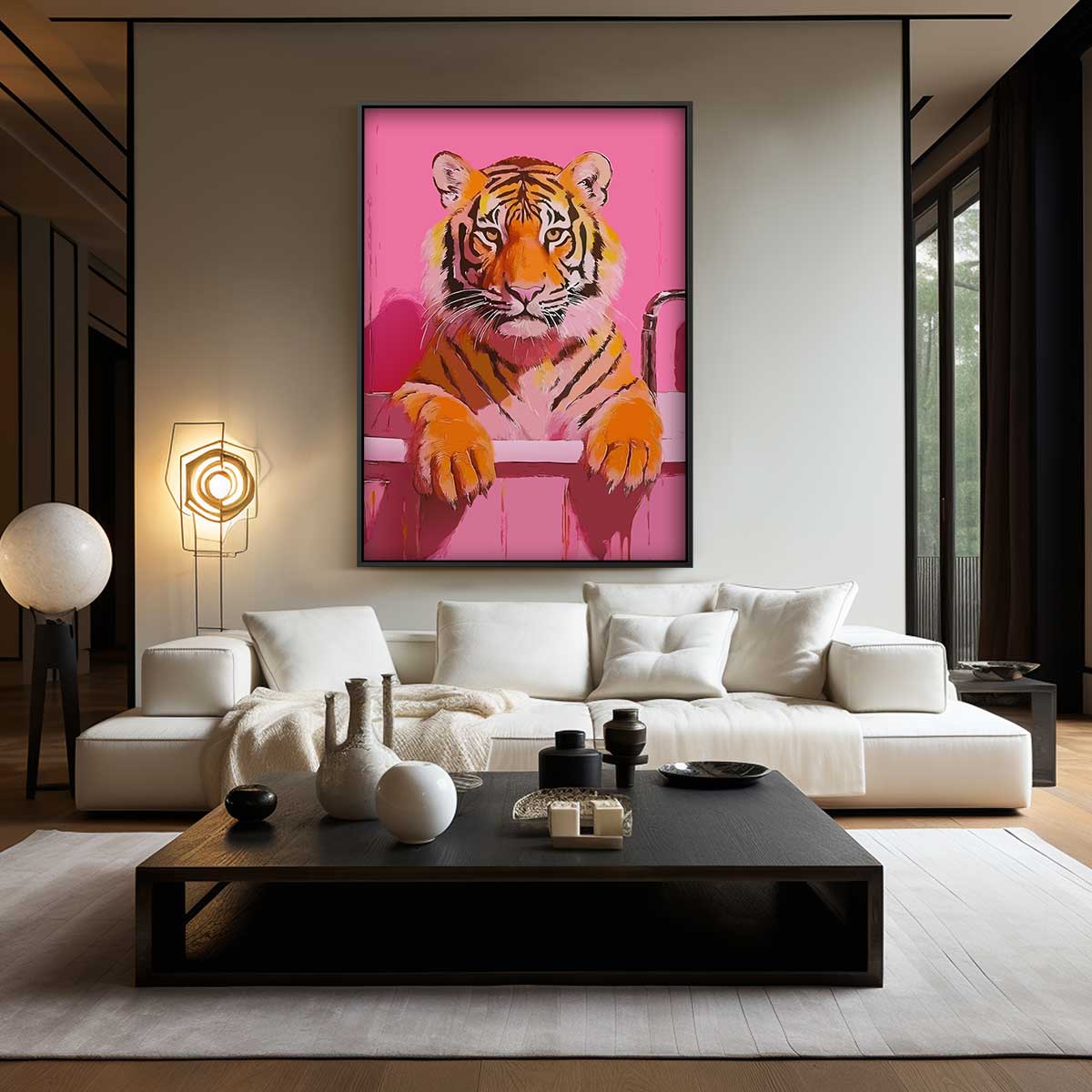 Opera d'arte Tigre nel Bagno