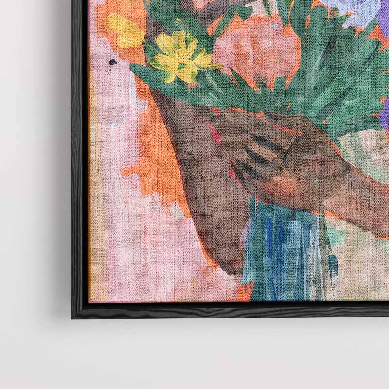 Bloemenliefde – canvas wanddecoratie in portret formaat