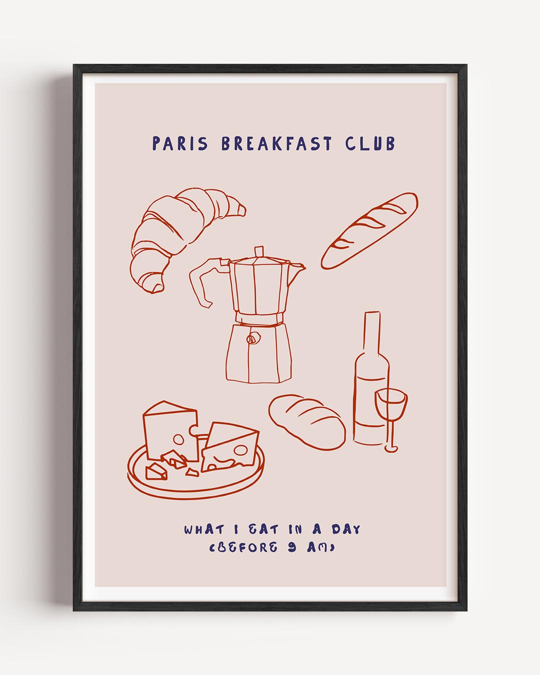 Paris Breakfast Club – keuken portret poster als wanddecoratie