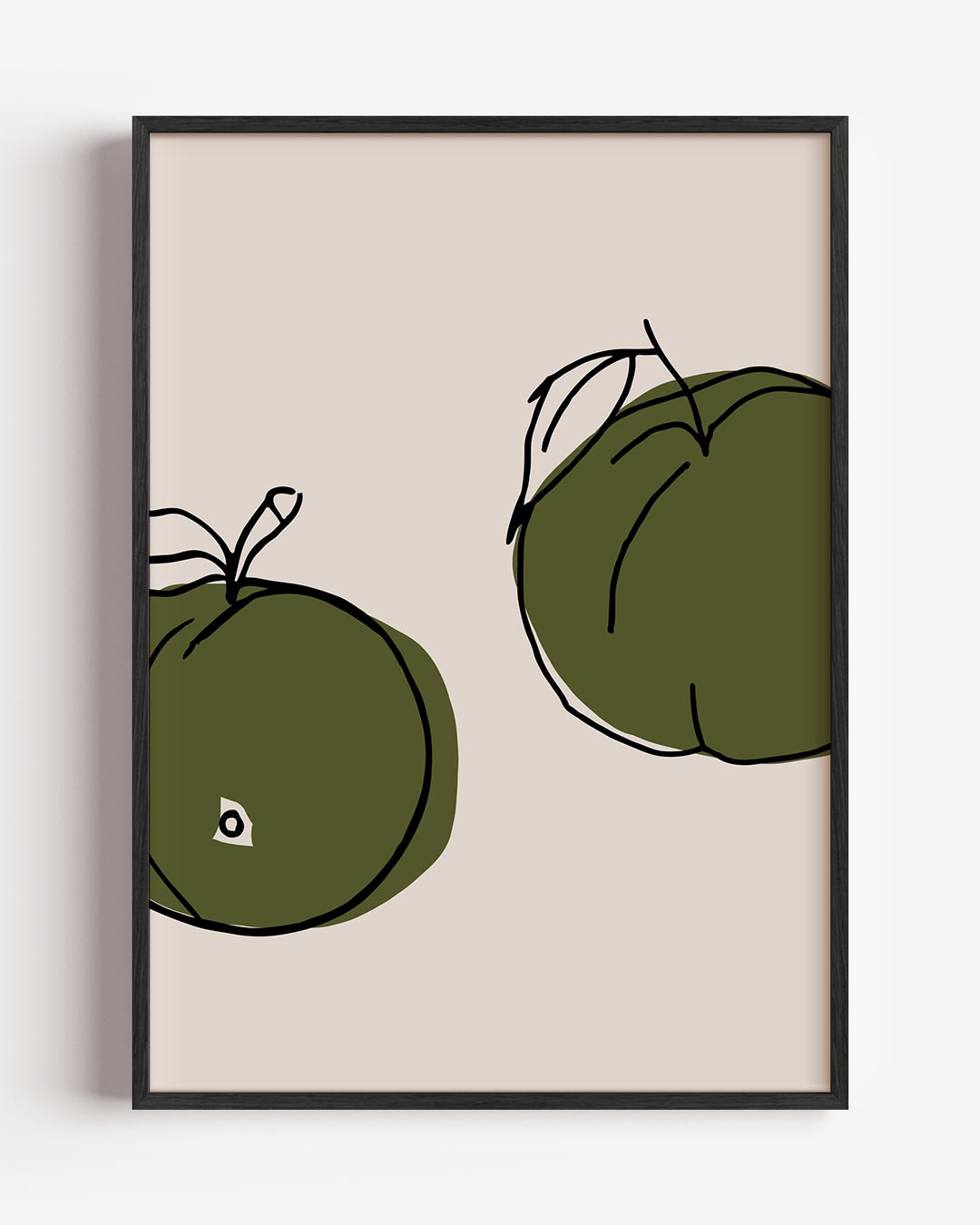 Minimalistische Groene Appels – keuken portret poster als wanddecoratie