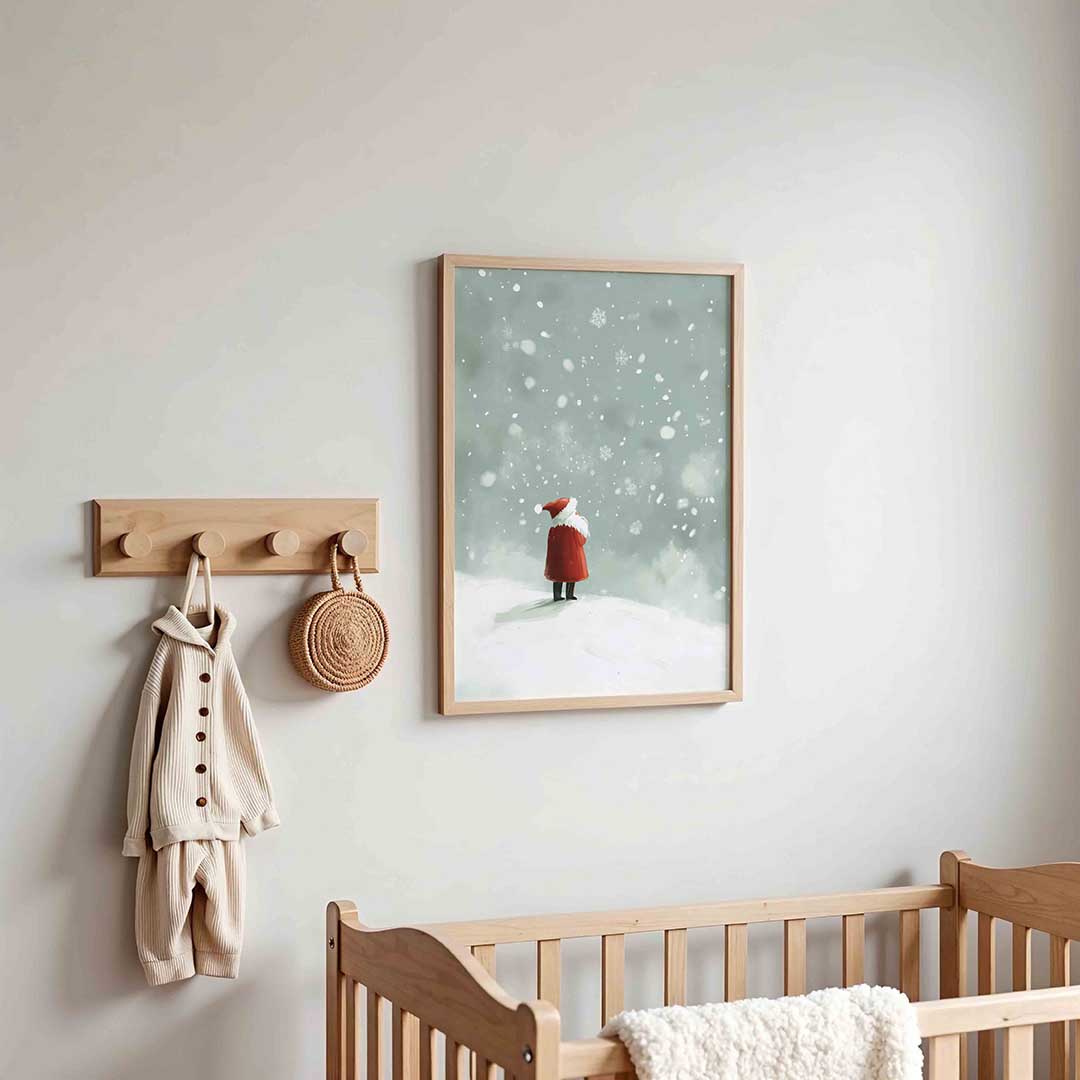 Sneeuwlandschap met figuur – kinderposter in staand formaat