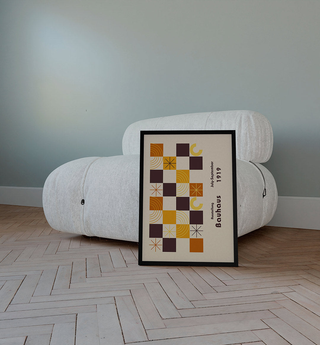 Vorm en balans – staande Bauhaus poster voor aan de muur