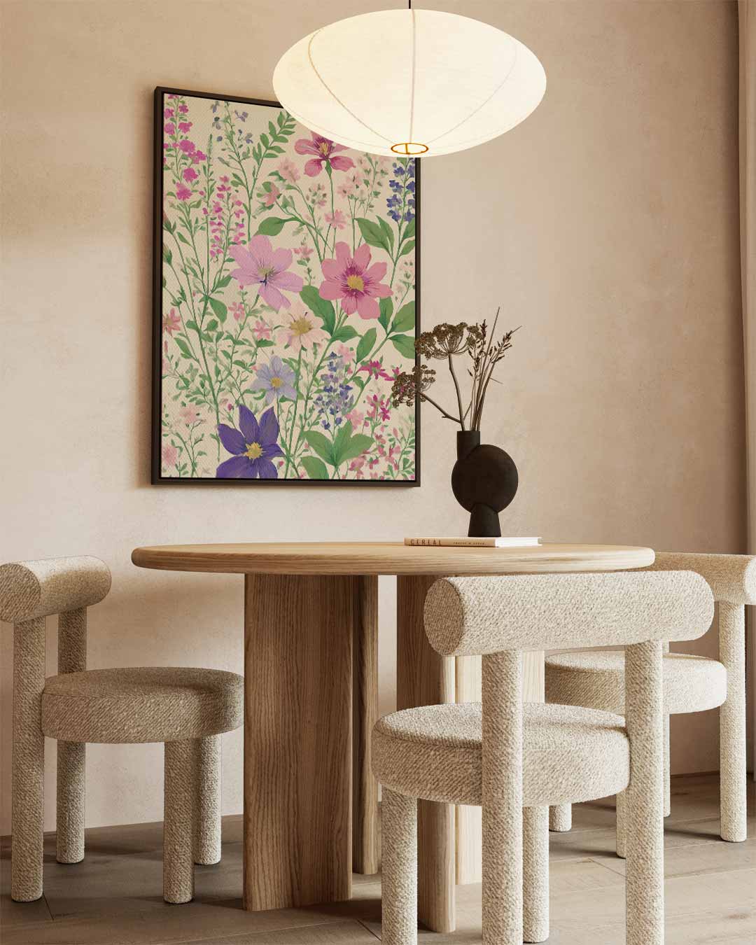 Veldbloemen in Volle Bloei – staand kunstwerk voor modern interieur