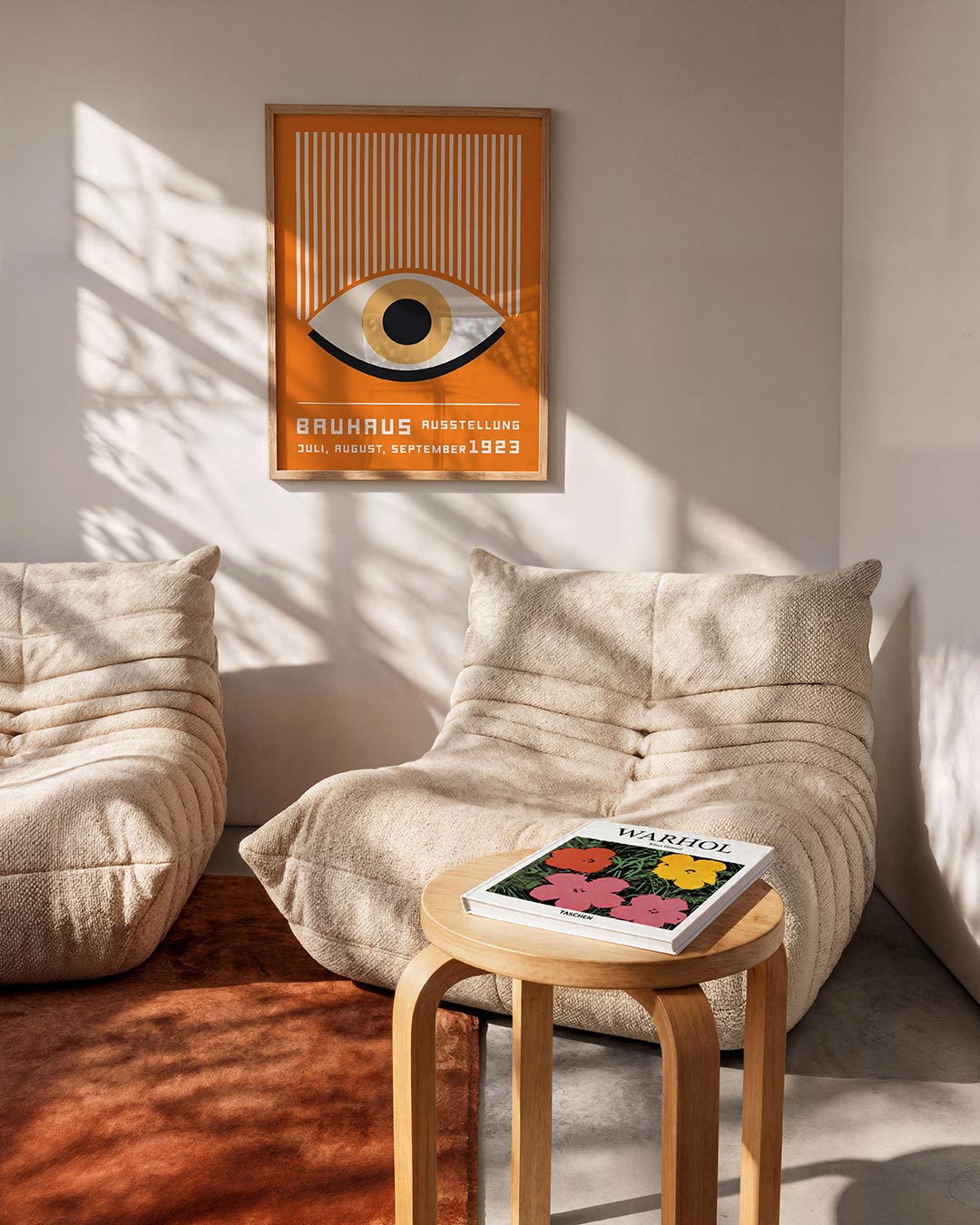 Lijnen en oog – geometrische Bauhaus poster in staand formaat