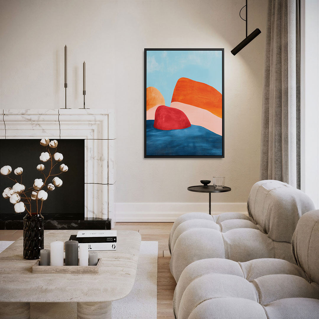 Kleurrijke vormen – staand wanddecoratie kunstwerk