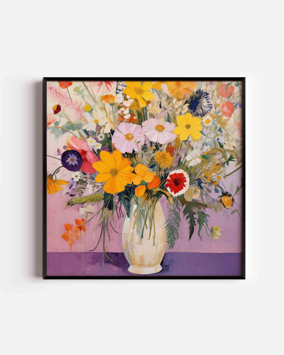 Bloemen in vaas – bloemen vierkante poster als wanddecoratie