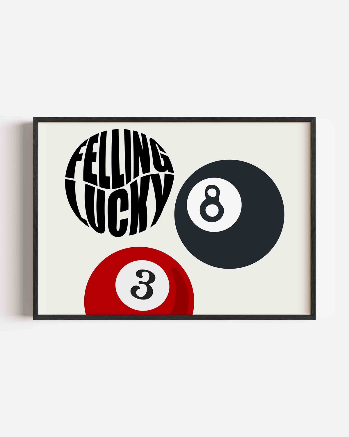 Biljartballen en tekst – moderne landscape poster als wanddecoratie