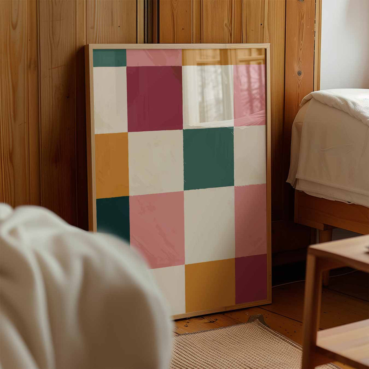 Kleurrijke Geometrische Blokposter – kinderposter in staand formaat