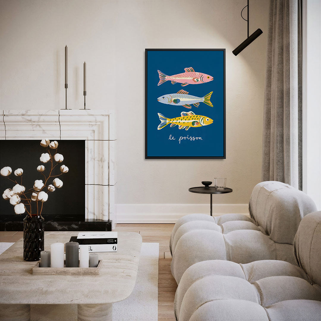 Vrolijke vissen – moderne staande wandkunst