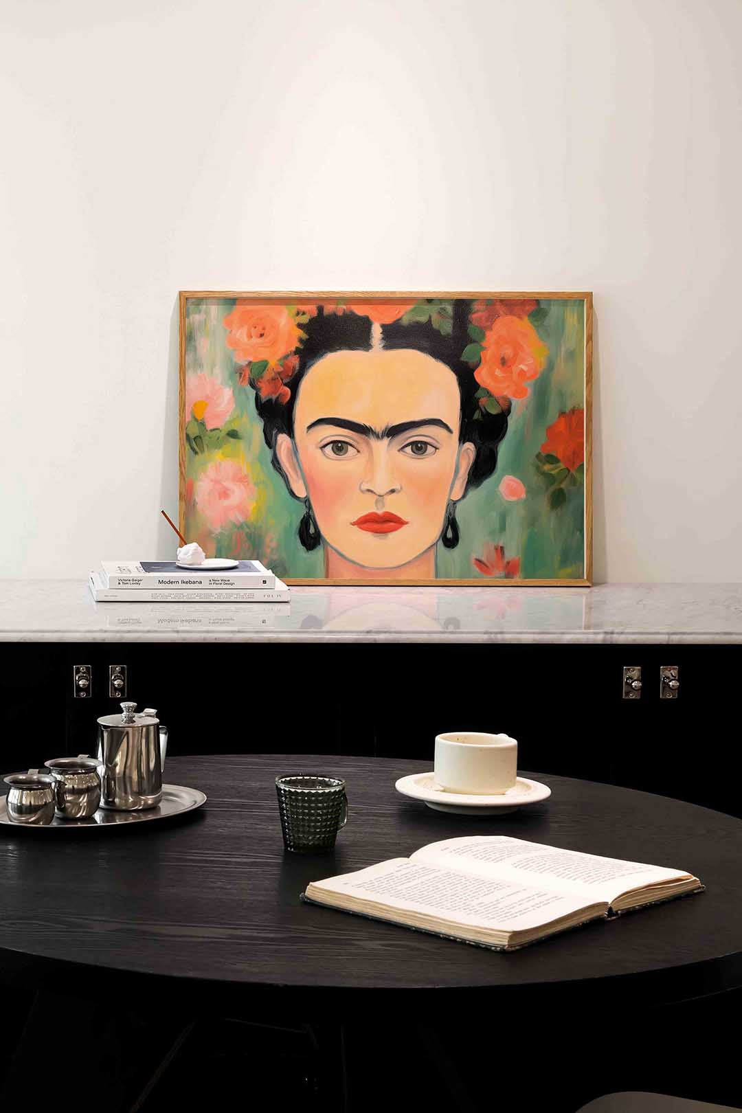 Portret met bloemen – portret poster in liggend formaat
