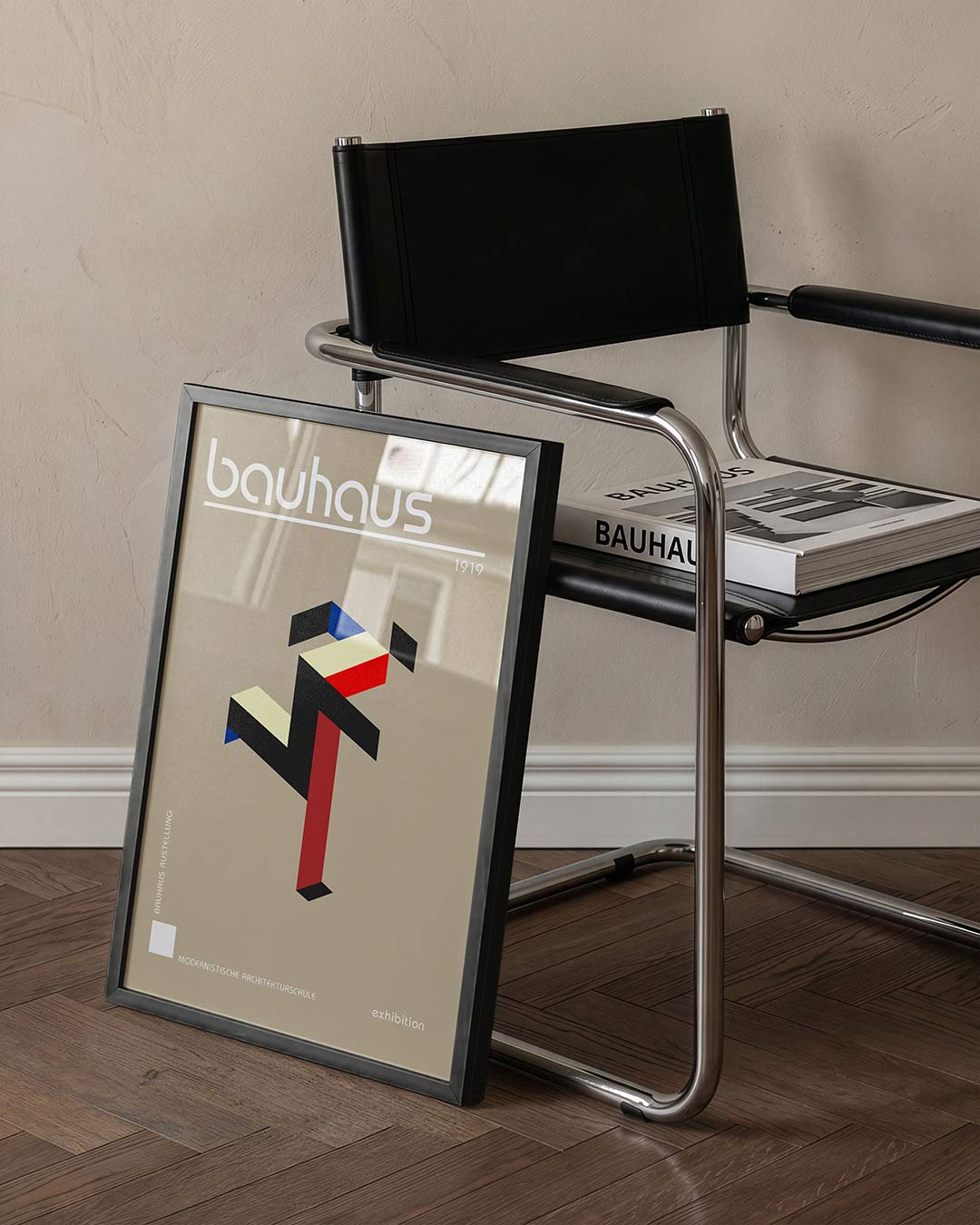 Vorm en balans – staande Bauhaus poster voor aan de muur