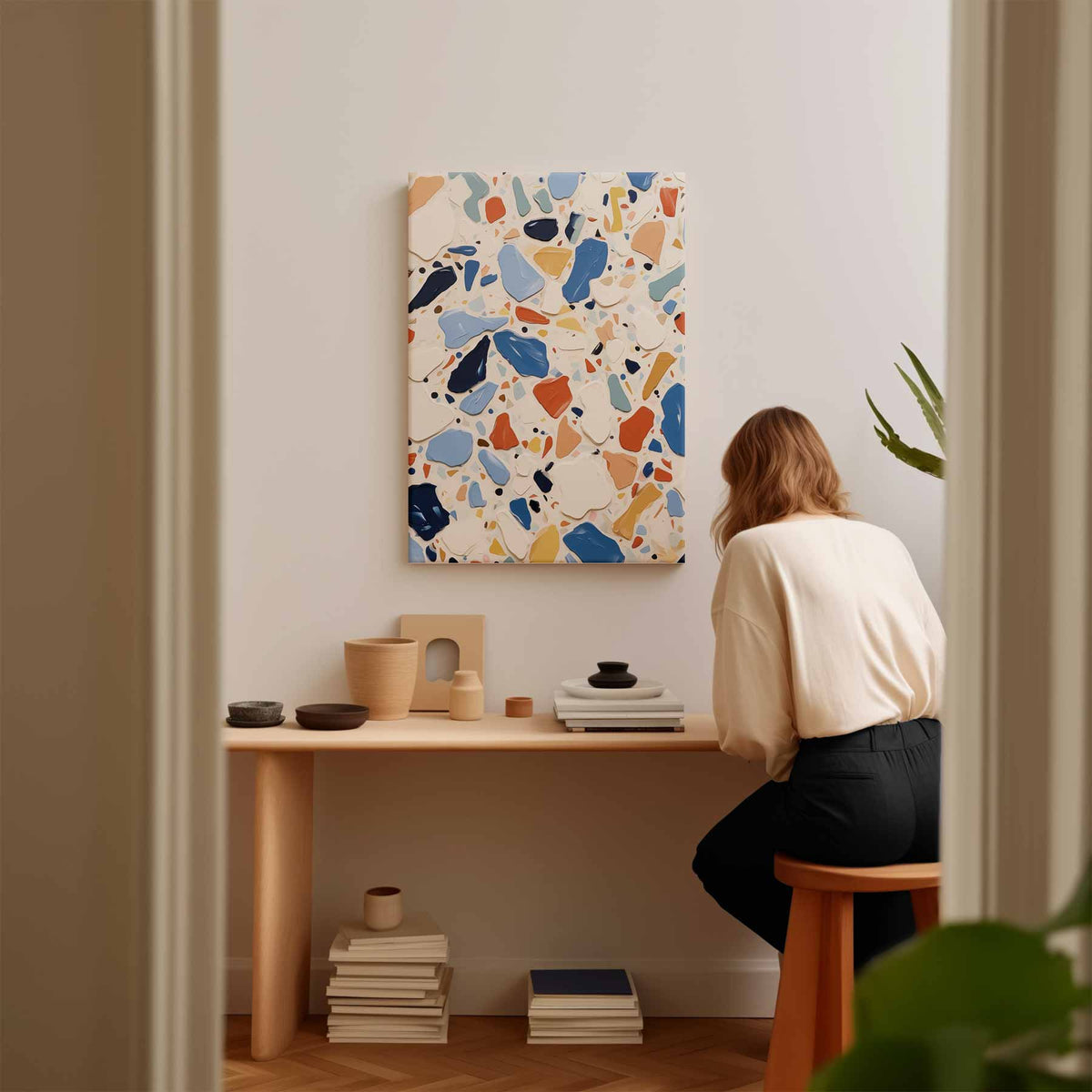 Levendig Terrazzo Inspiratie – plexiglas wanddecoratie in portret formaat