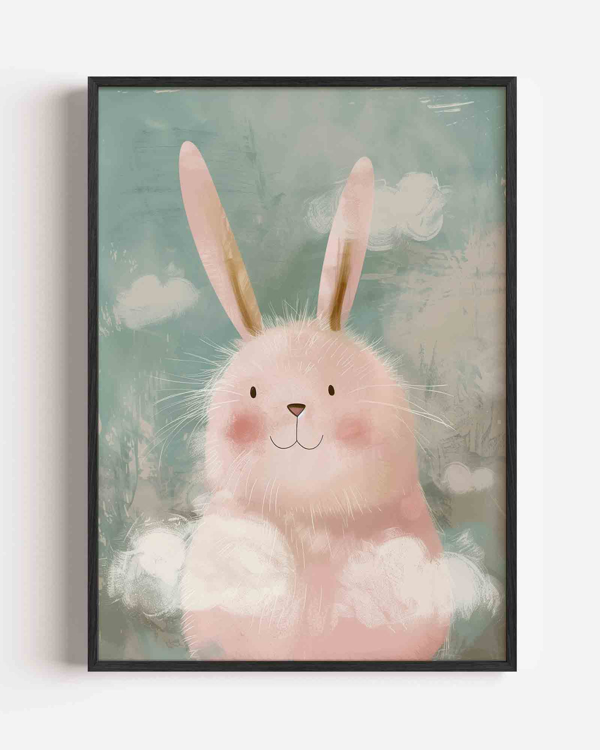 Schattige konijn – kids portret poster als wanddecoratie
