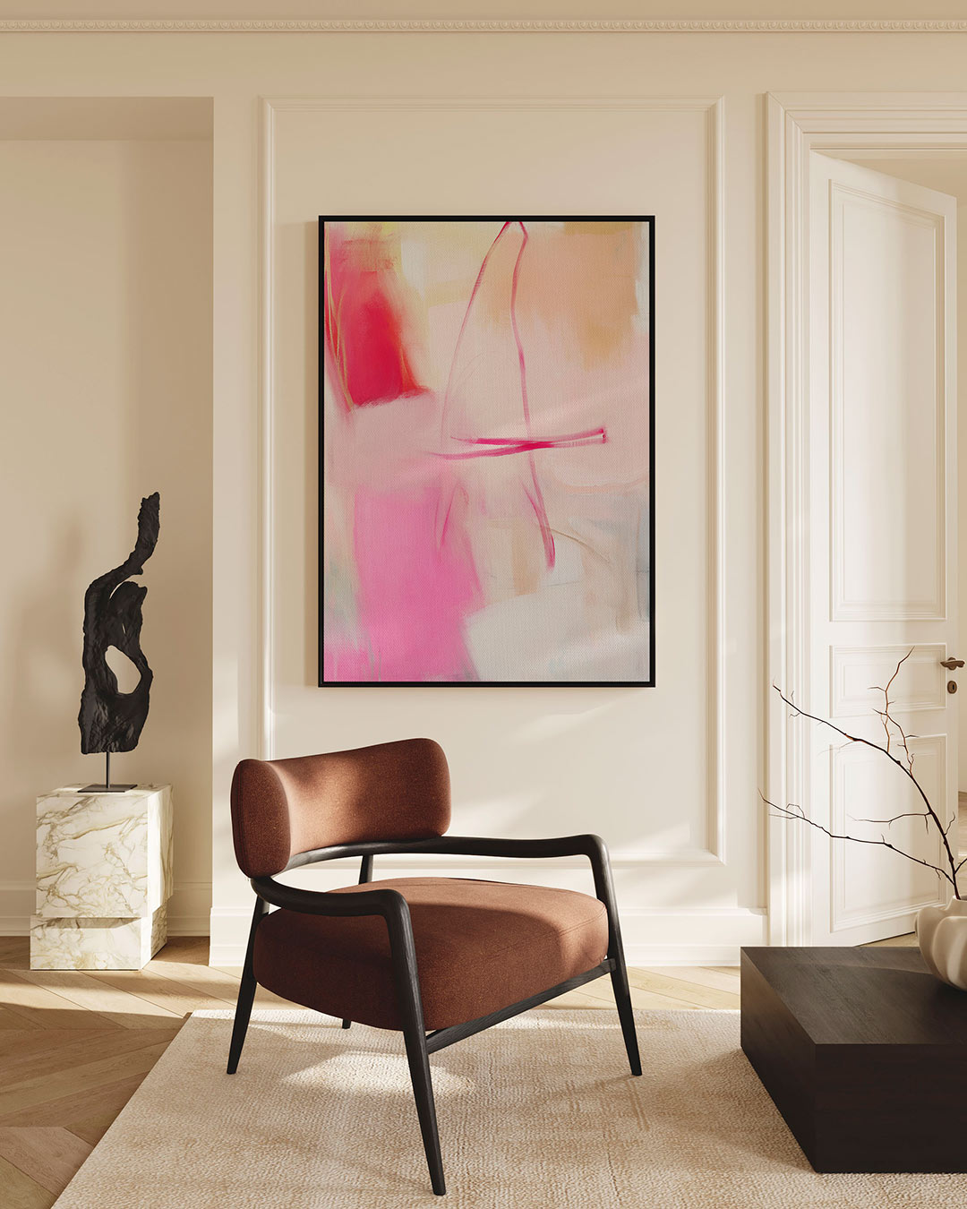 Vloeiende kleurencompositie – staand wanddecoratie kunstwerk