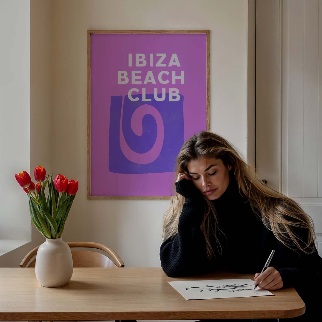 Ibiza Beach Club – staande zomer wanddecoratie van WallArtistic