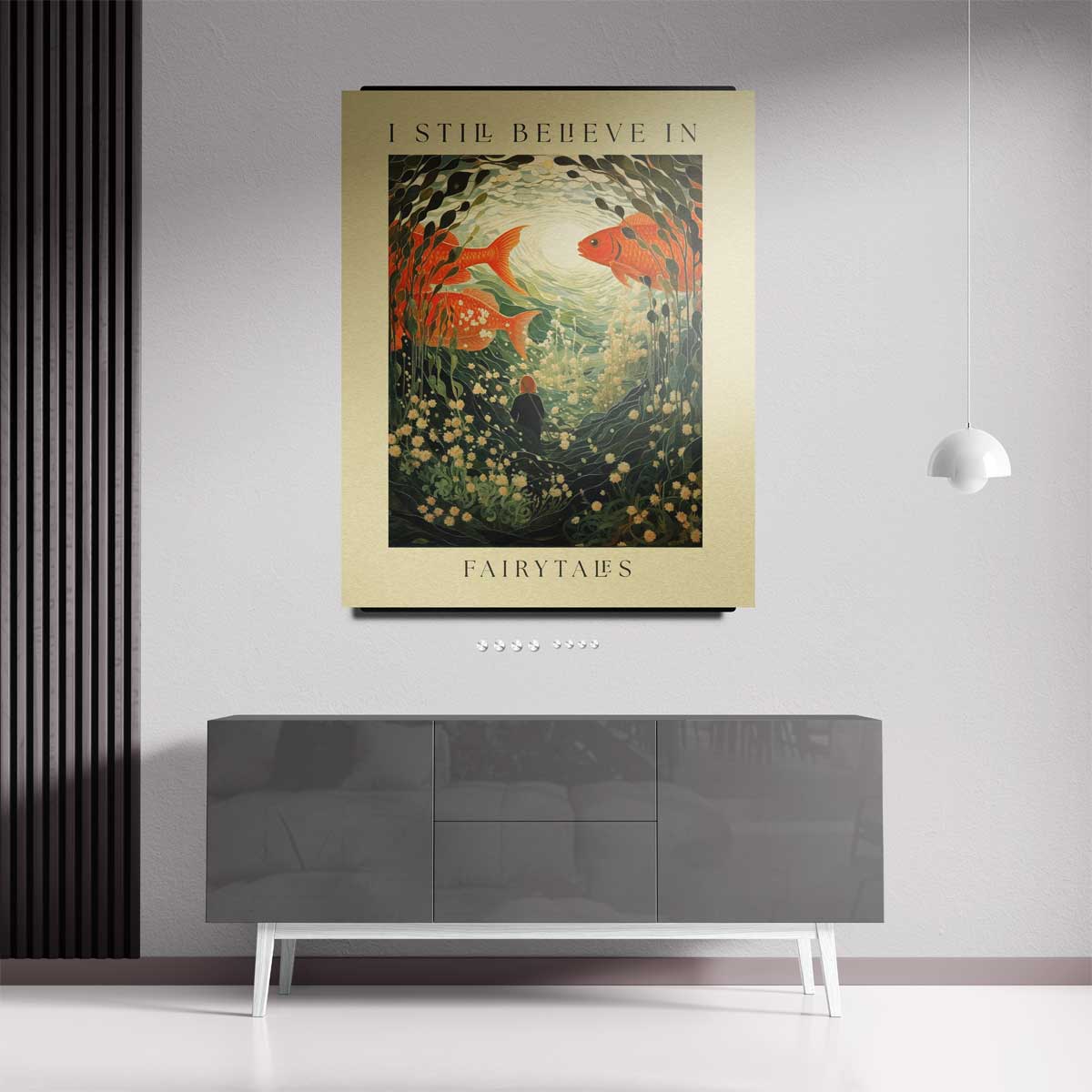 Droomwereld in de Onderwaterwereld – staand kunstwerk voor modern interieur