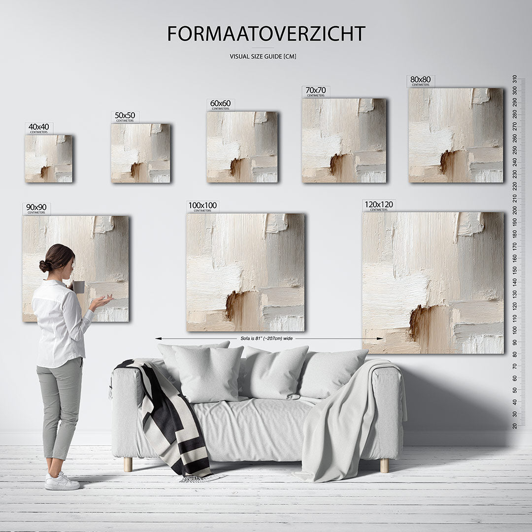 Textuur in neutrale tinten kunstwerk – materiaalweergave – dit werk toont een spel van neutrale tinten met een focus op