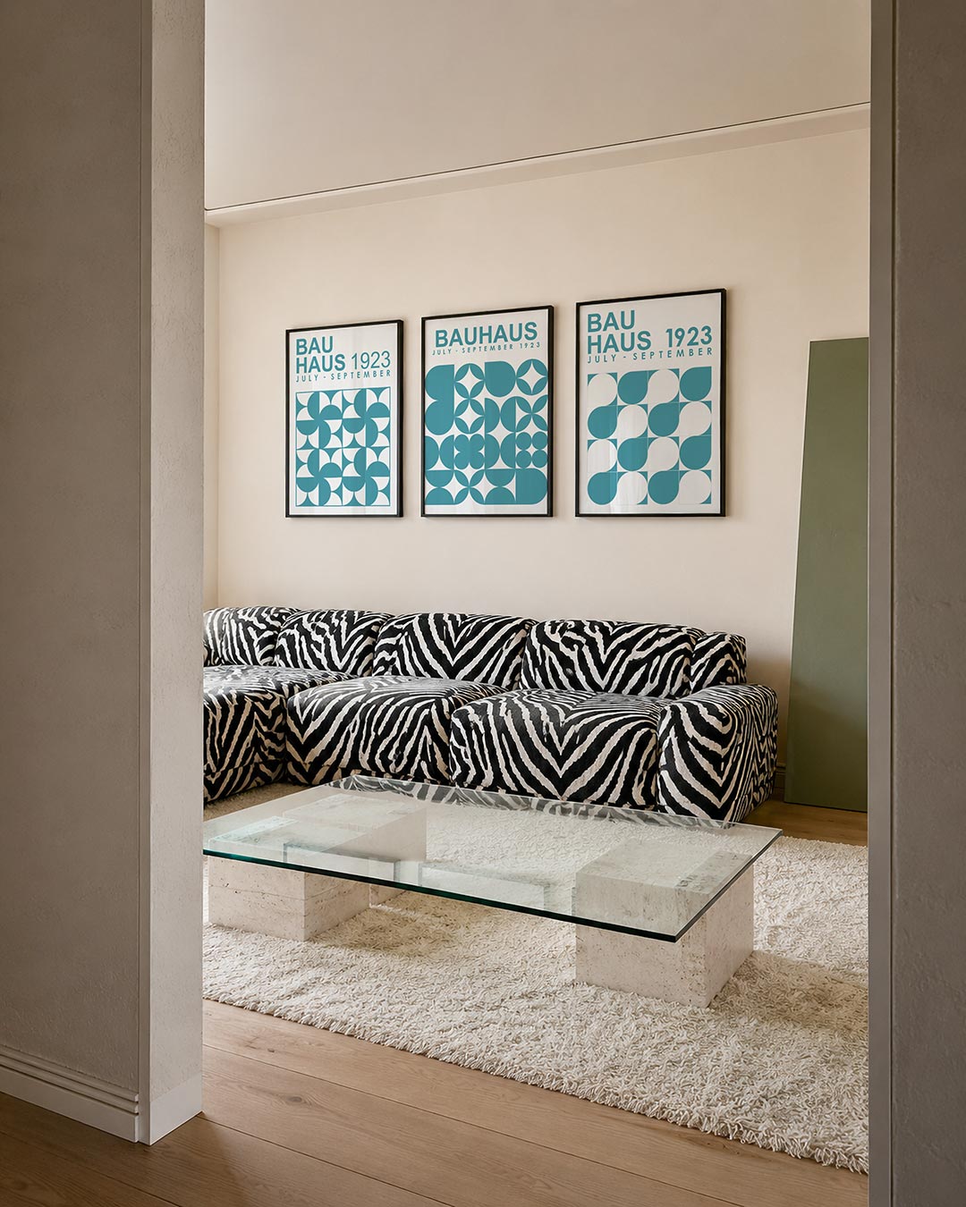 Vorm en kleur posterset – tweede productweergave – deze posterset in drie delen toont een ritmisch patroon van halve cirkels