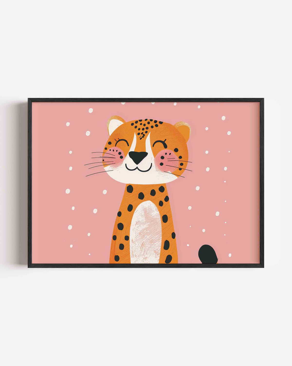 Lachende luipaard – landscape kinderposter als wanddecoratie