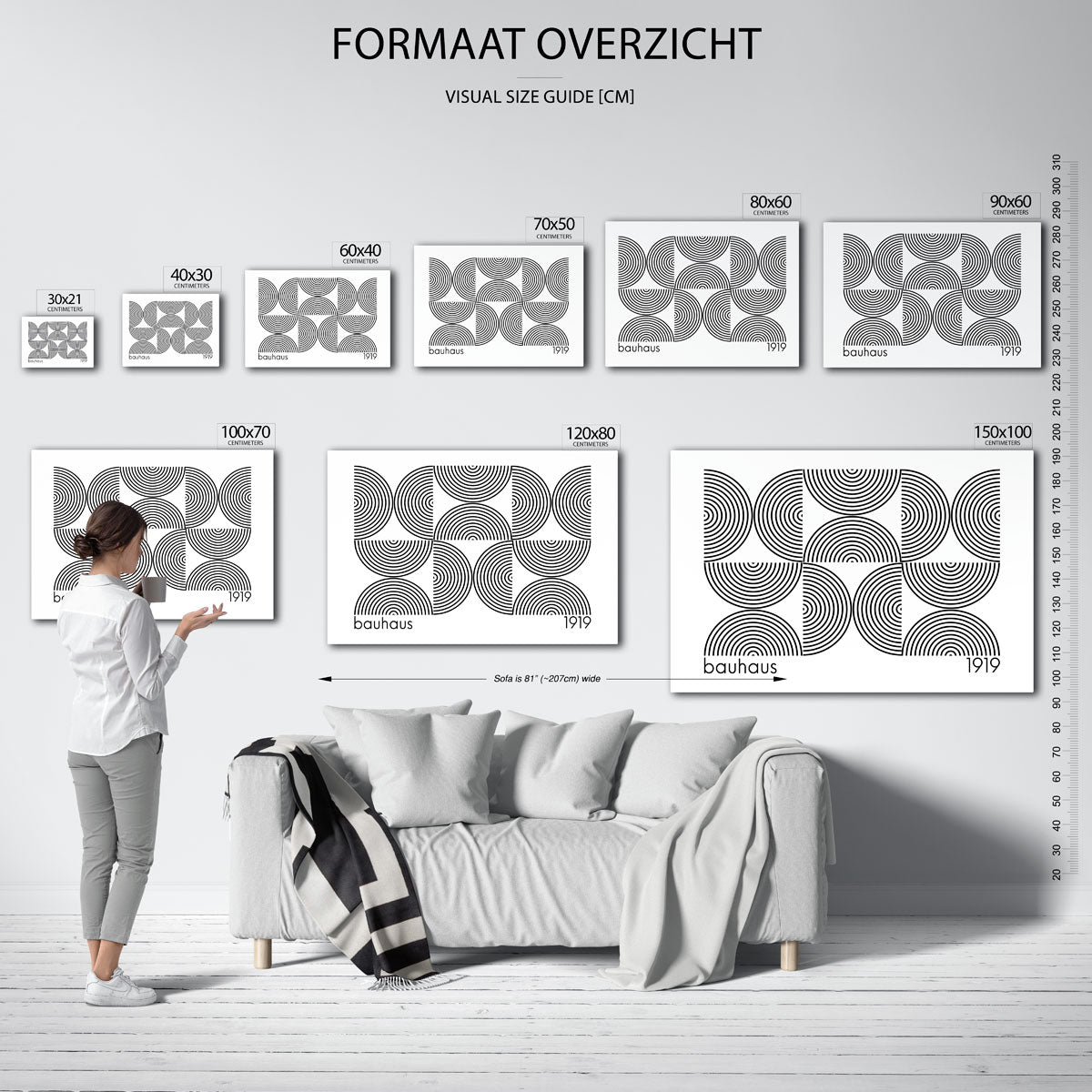 Cirkelritme – Bauhaus poster als geometrische wanddecoratie