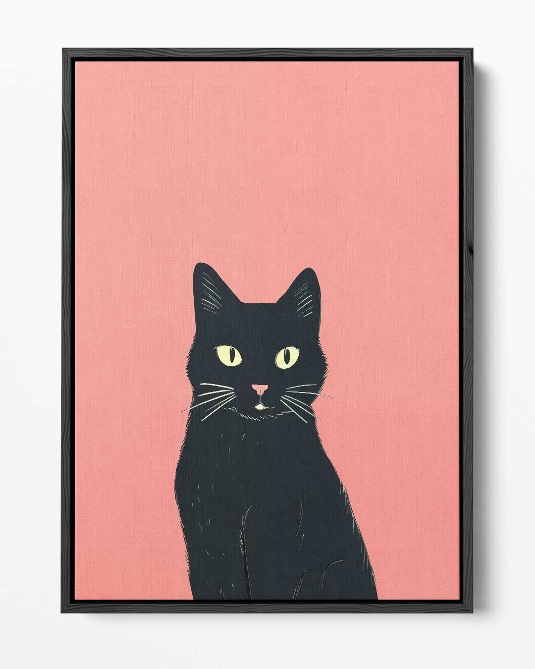 Mystieke Zwarte Kat Illustratie – portret kunstwerk als wanddecoratie