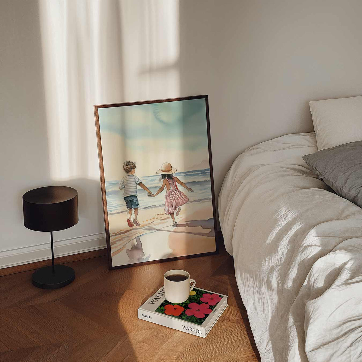 Zomerse Strandavonturen – staande dieren wanddecoratie van WallArtistic