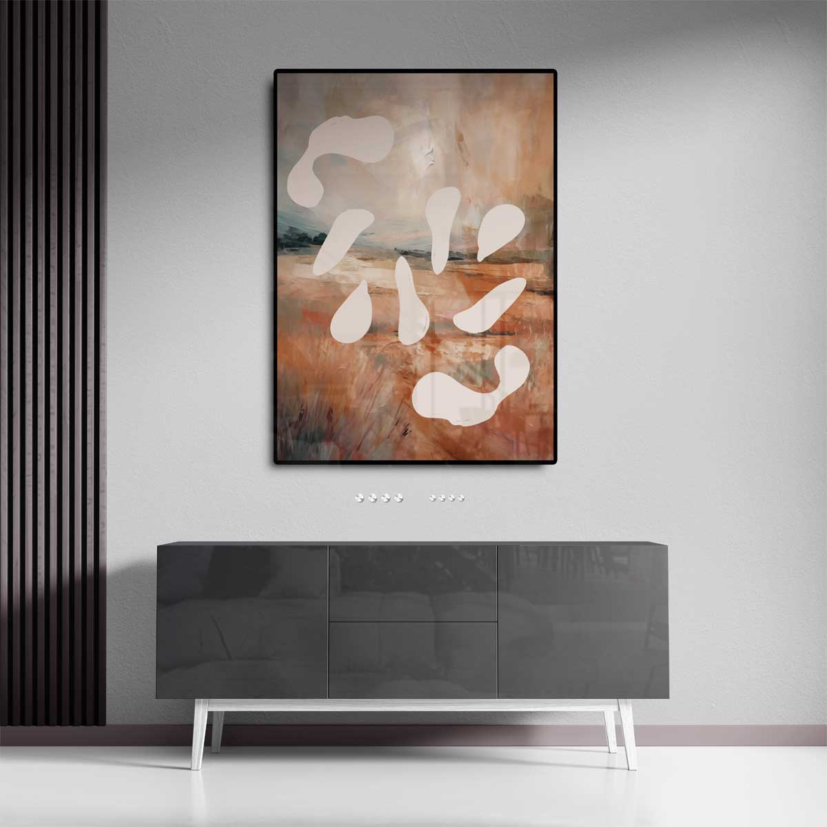 Abstract Landschap met Vormen – staand kunstwerk voor modern interieur