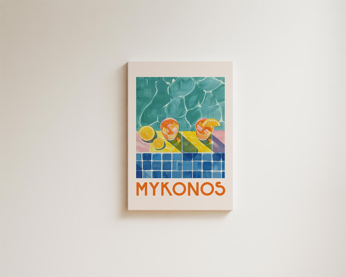 Zomerse Mykonos – modern portret kunstwerk van WallArtistic