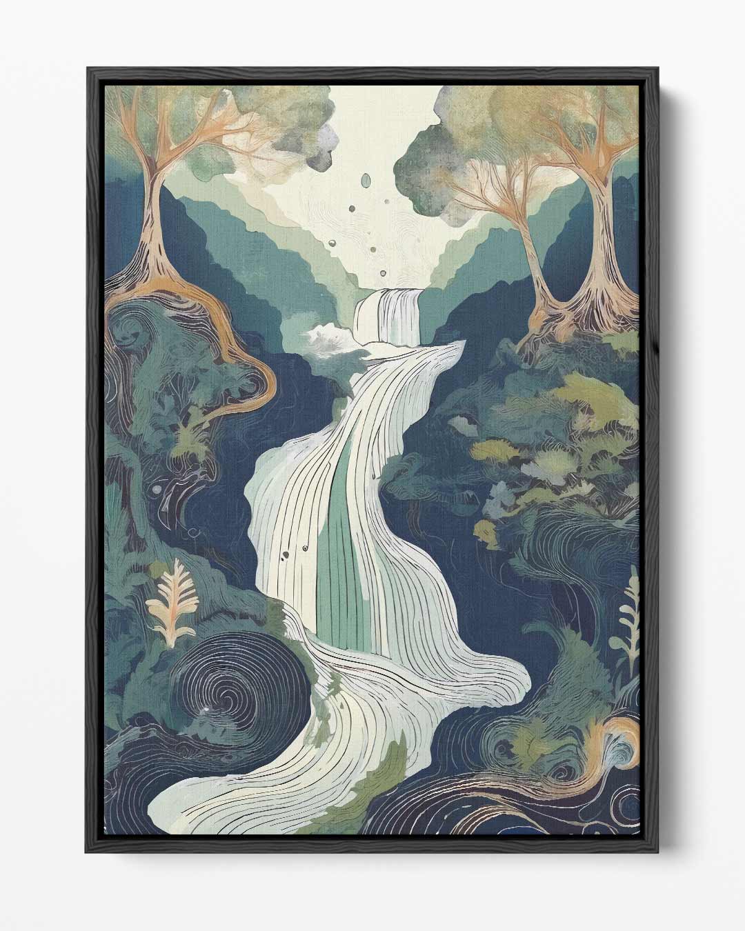 Waterval in het Bos – portret kunstwerk als wanddecoratie