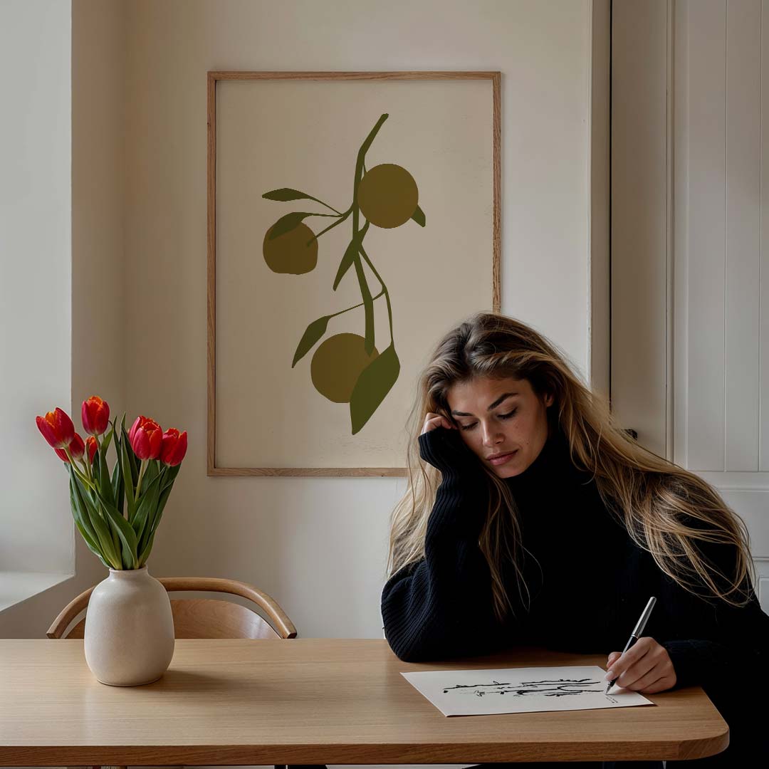 Stijlvolle Botanische – bloemen poster in staand formaat