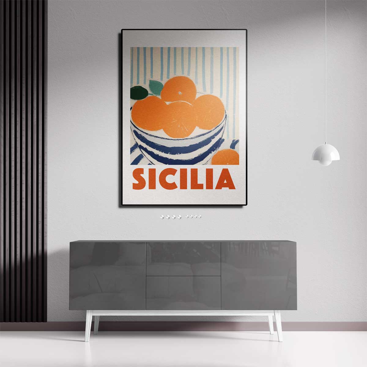 Siciliaanse Sinaasappels in Strepen – modern portret kunstwerk van WallArtistic