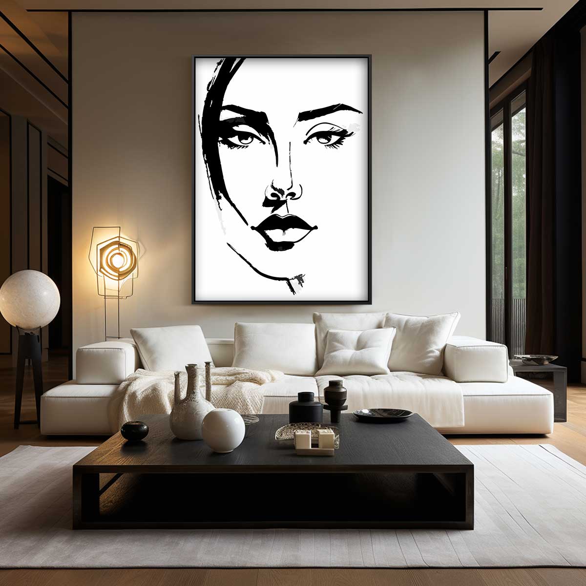 Minimalistisch Portret – kunstwerk met zwarte baklijst