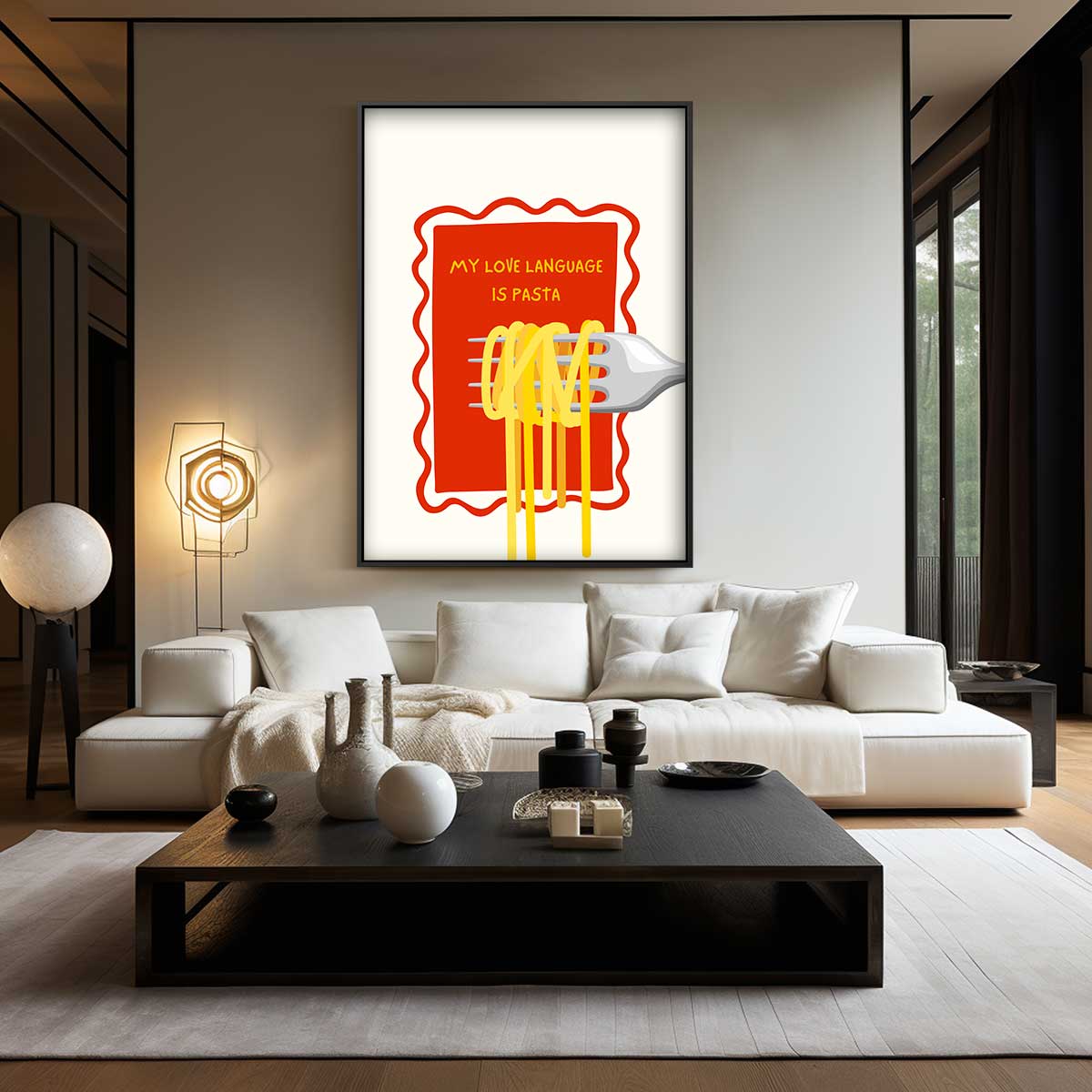 Pasta Liefde Teken – plexiglas wanddecoratie in portret formaat