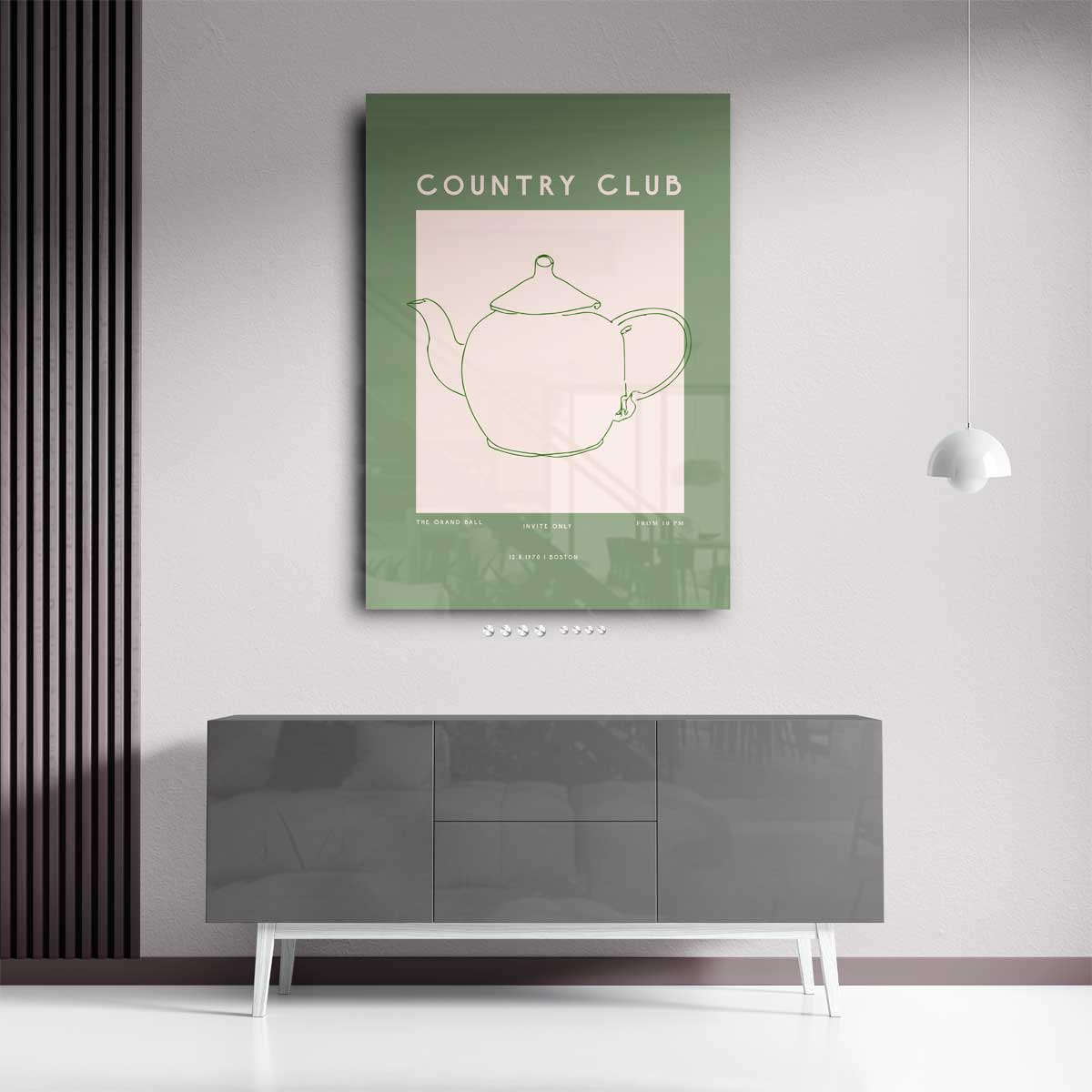 Minimalistische Theepot Poster – staand kunstwerk voor modern interieur