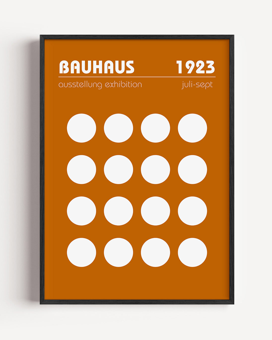 Cirkelpatroon en tekst – staande Bauhaus poster als wanddecoratie
