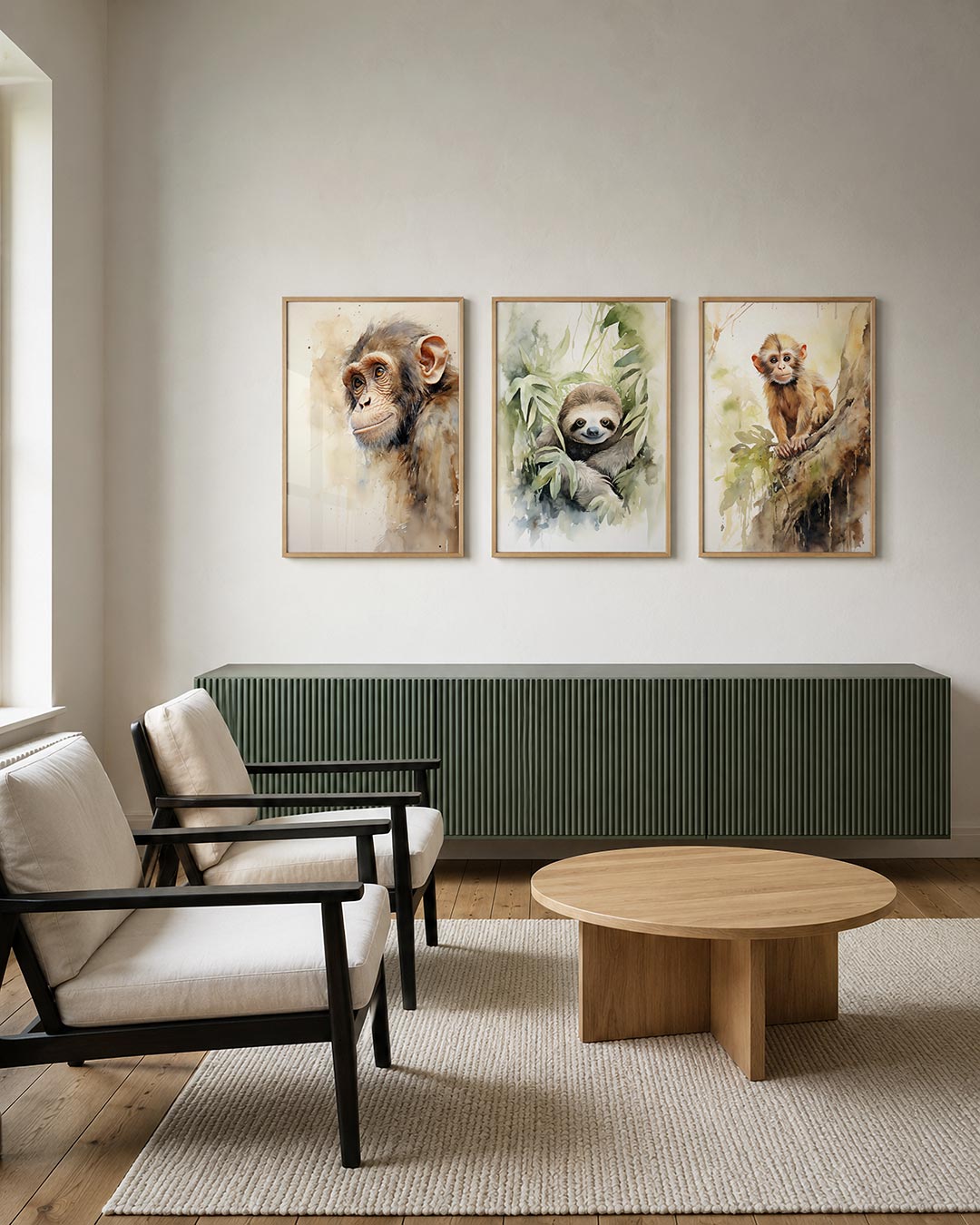 Abstract posterset – tweede productweergave – een abstracte posterset met donkere tinten en een rustige
