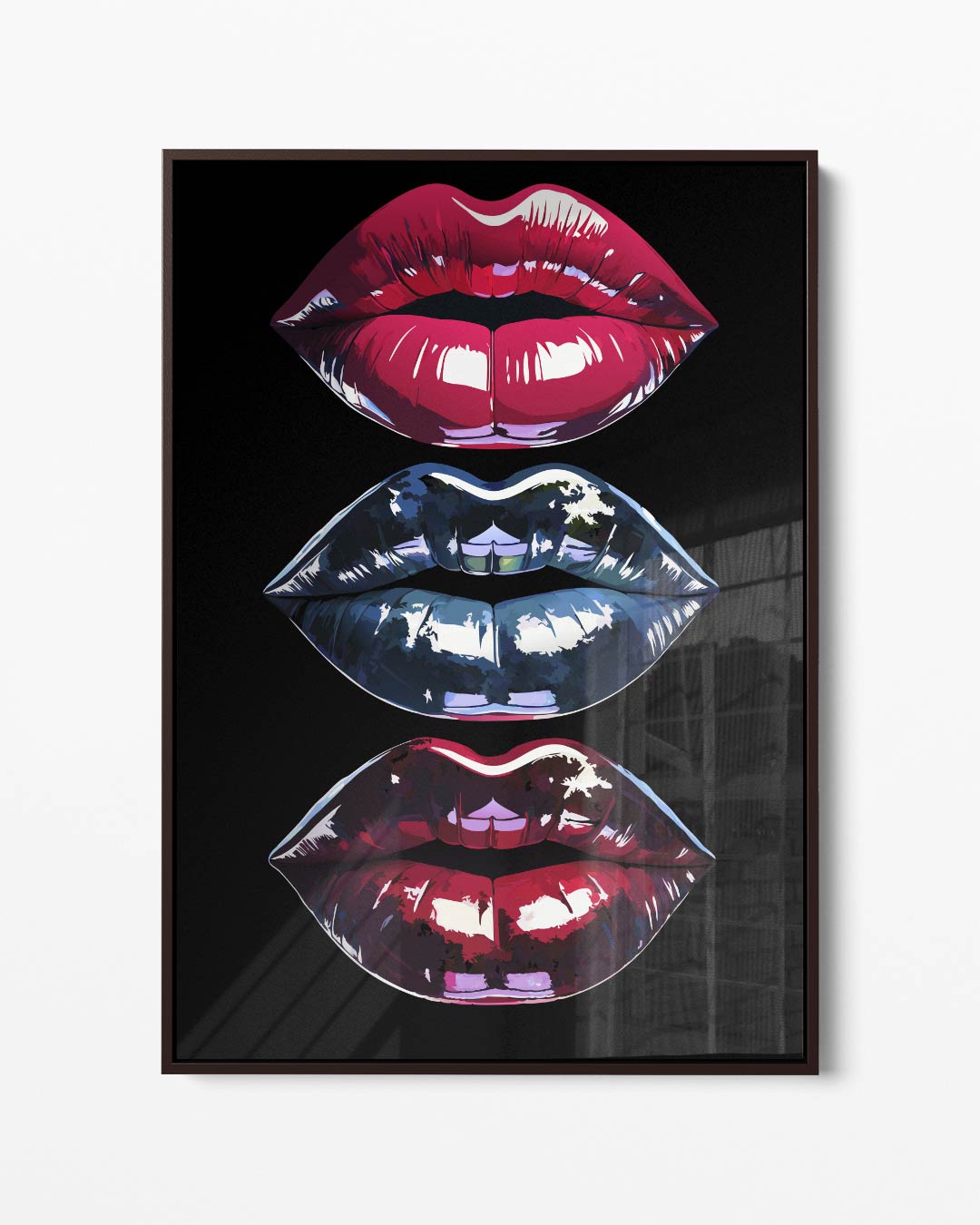 Kleurrijke Lippenkunst – portret kunstwerk als wanddecoratie