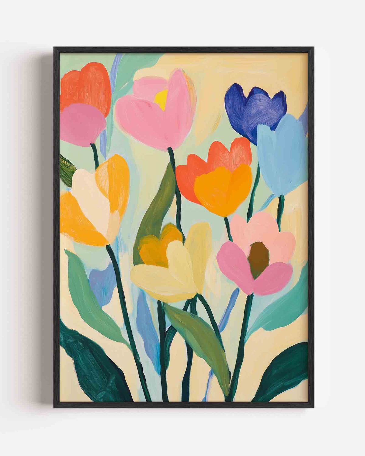 Bloemen in levendige kleuren – moderne portret poster als wanddecoratie
