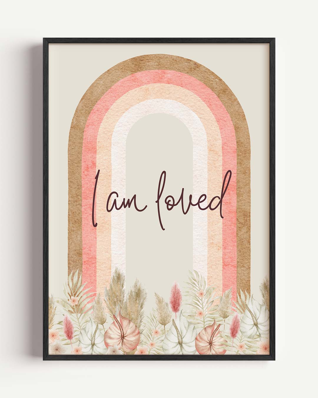 Boho Regenboog Poster met Inspirerende Quote – kids portret poster als wanddecoratie