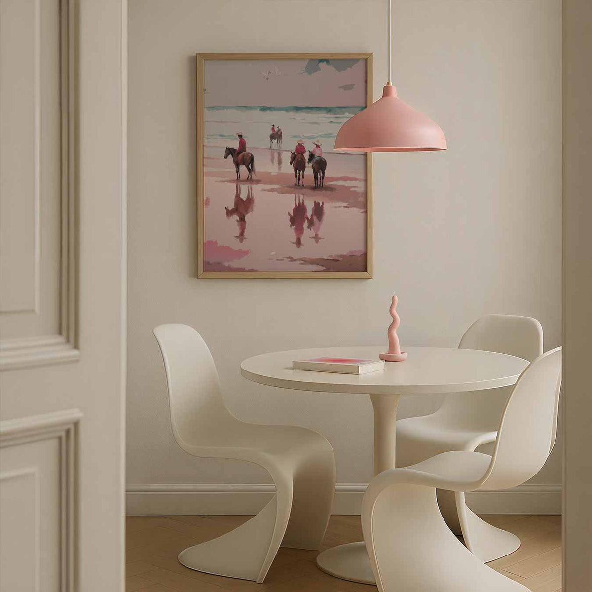 Strandpaarden Wanddecoratie – staande paas wanddecoratie van WallArtistic