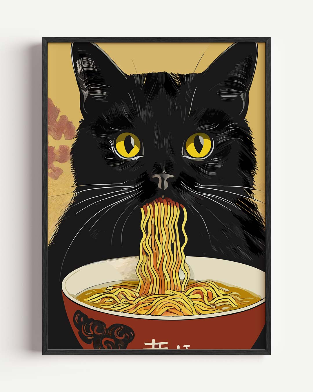 Noodle Cat Art – dieren portret poster als wanddecoratie