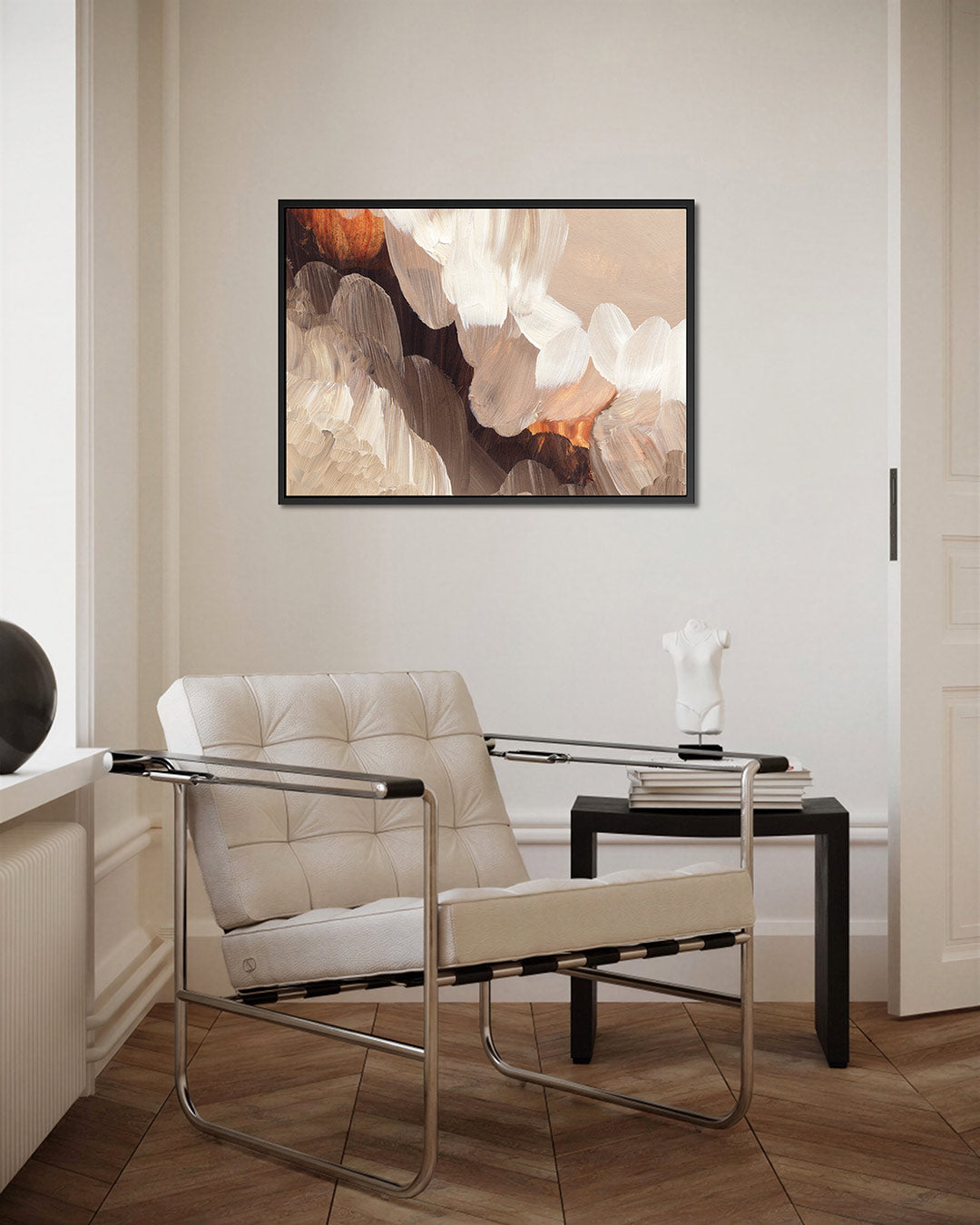 Organische penseelstreken – Bruin – kunstwerk op canvas, dibond of plexiglas