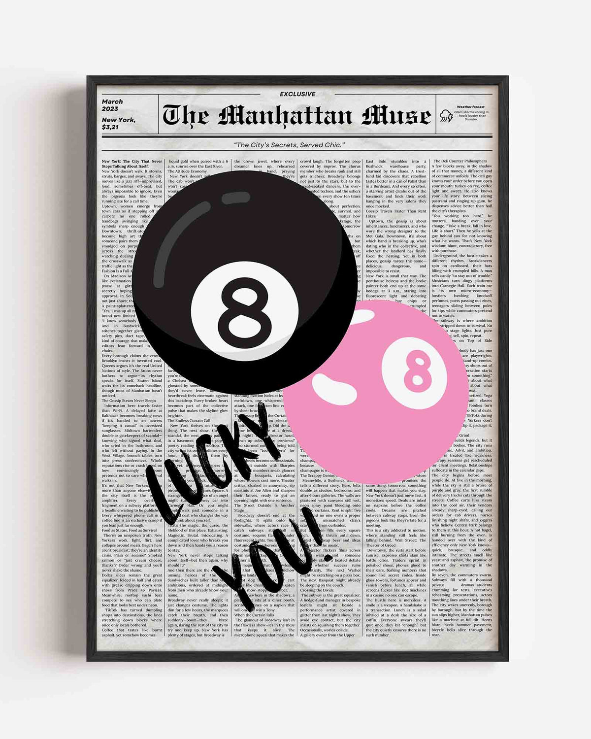 Lucky you – Pop Art portret poster als wanddecoratie