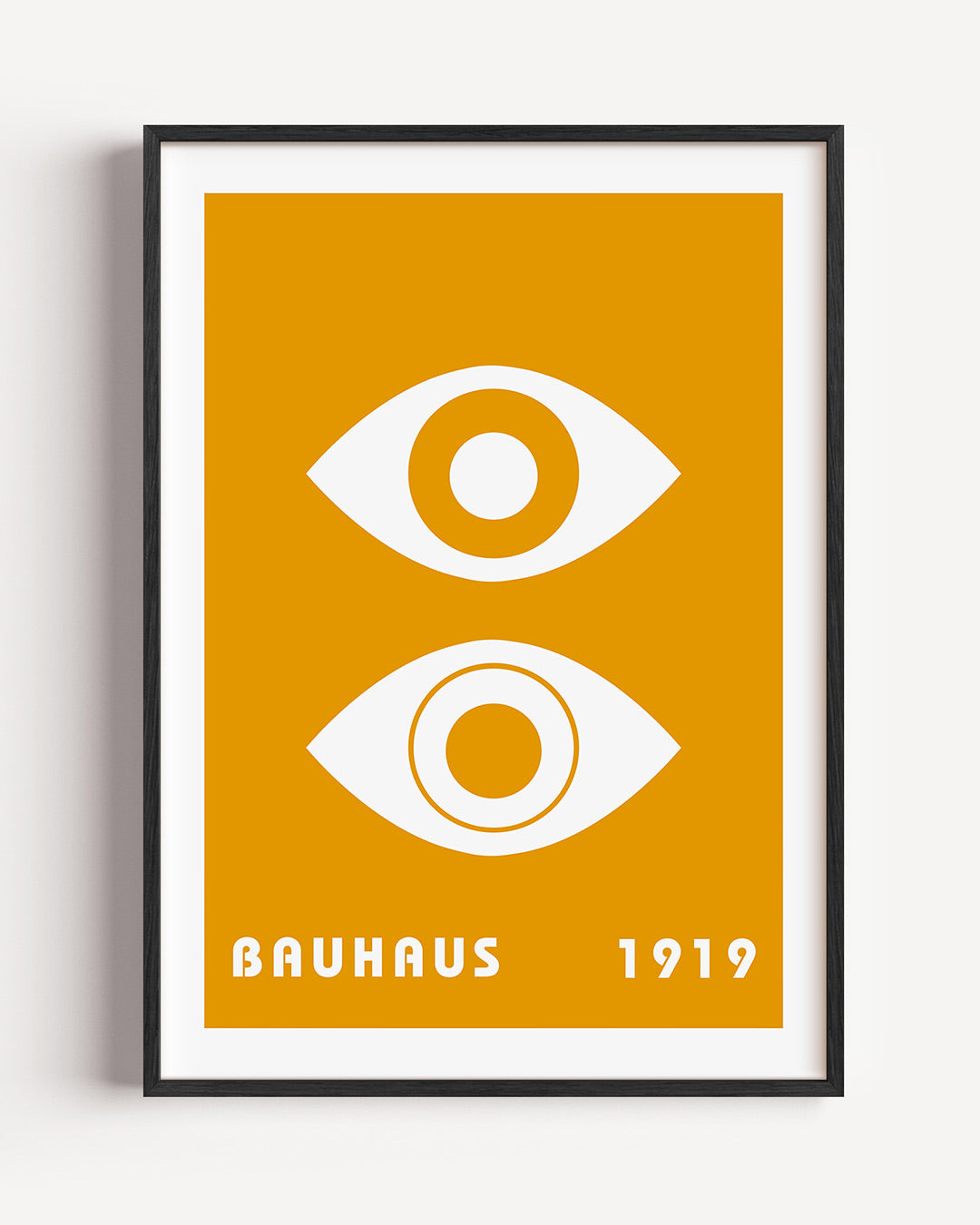 Oogvormen en tekst – staande Bauhaus poster als wanddecoratie