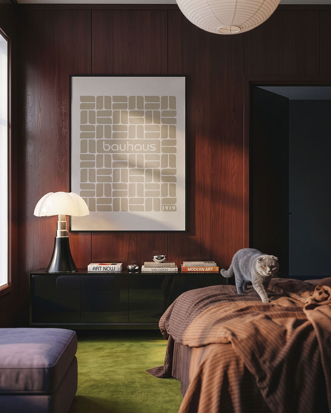 Vormritme en vlakverdeling – geometrische Bauhaus poster in staand formaat