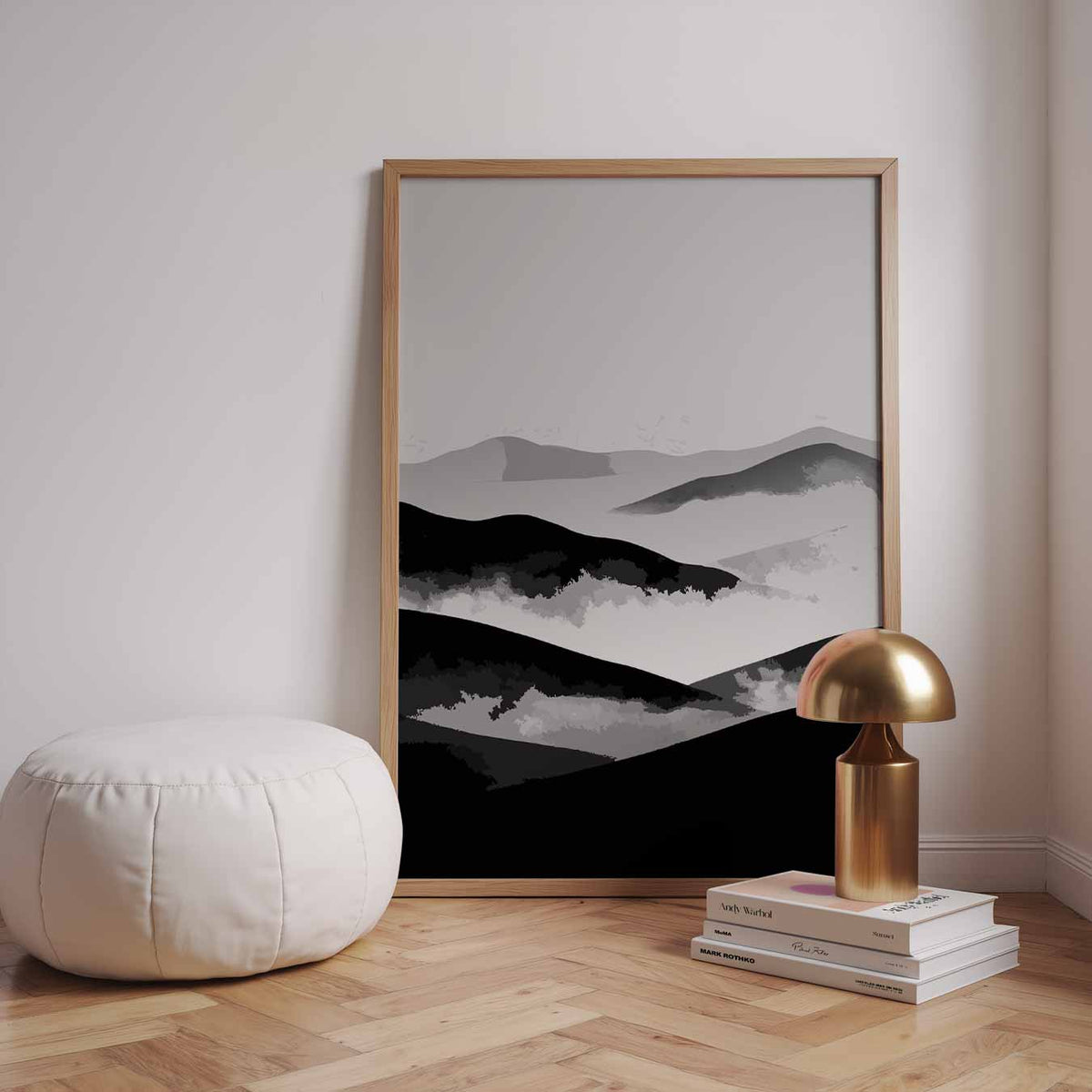 Rustieke Berglandschap – staande kleurrijke abstracte wanddecoratie van WallArtistic