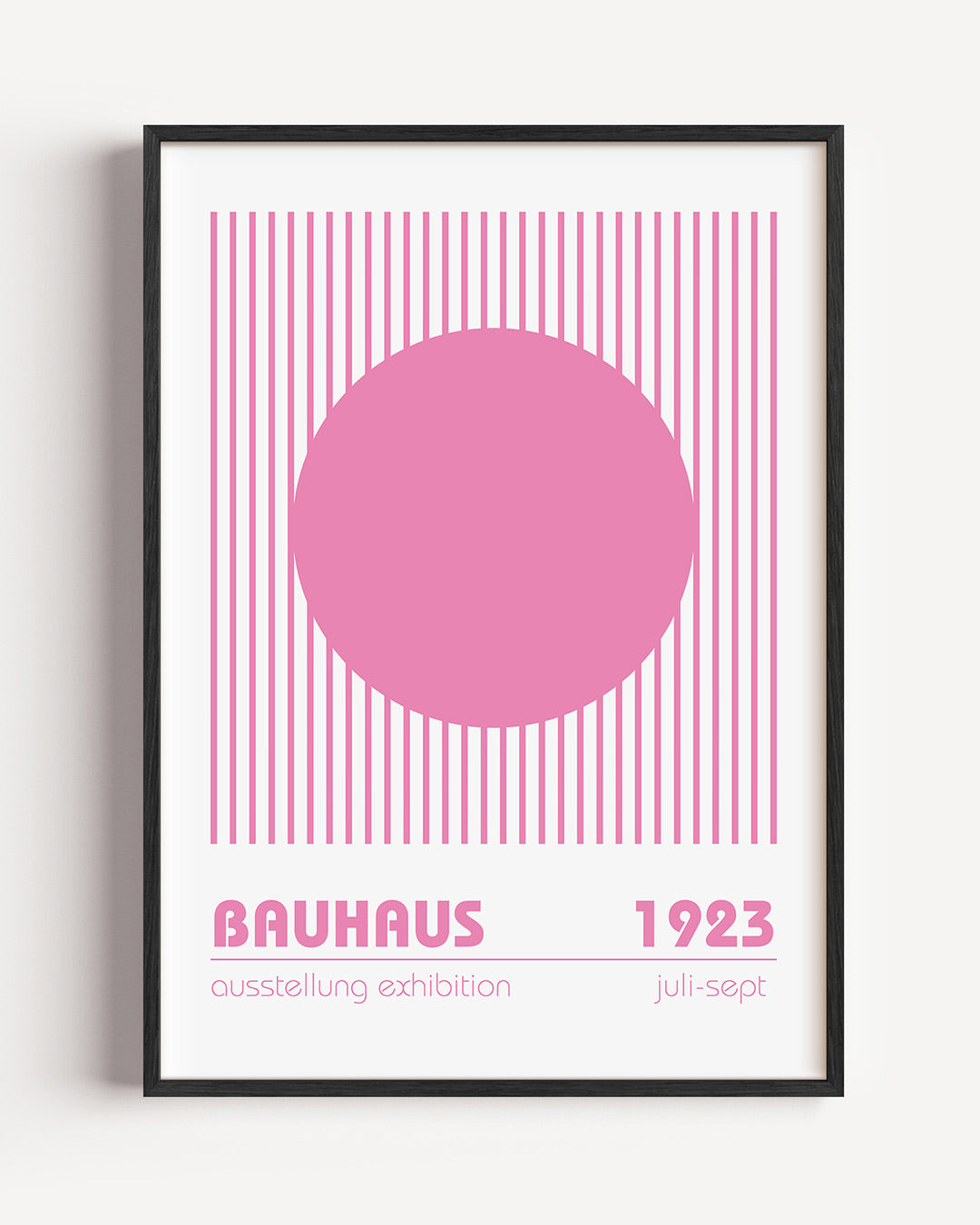 Lijnen en cirkel – staande Bauhaus poster als wanddecoratie