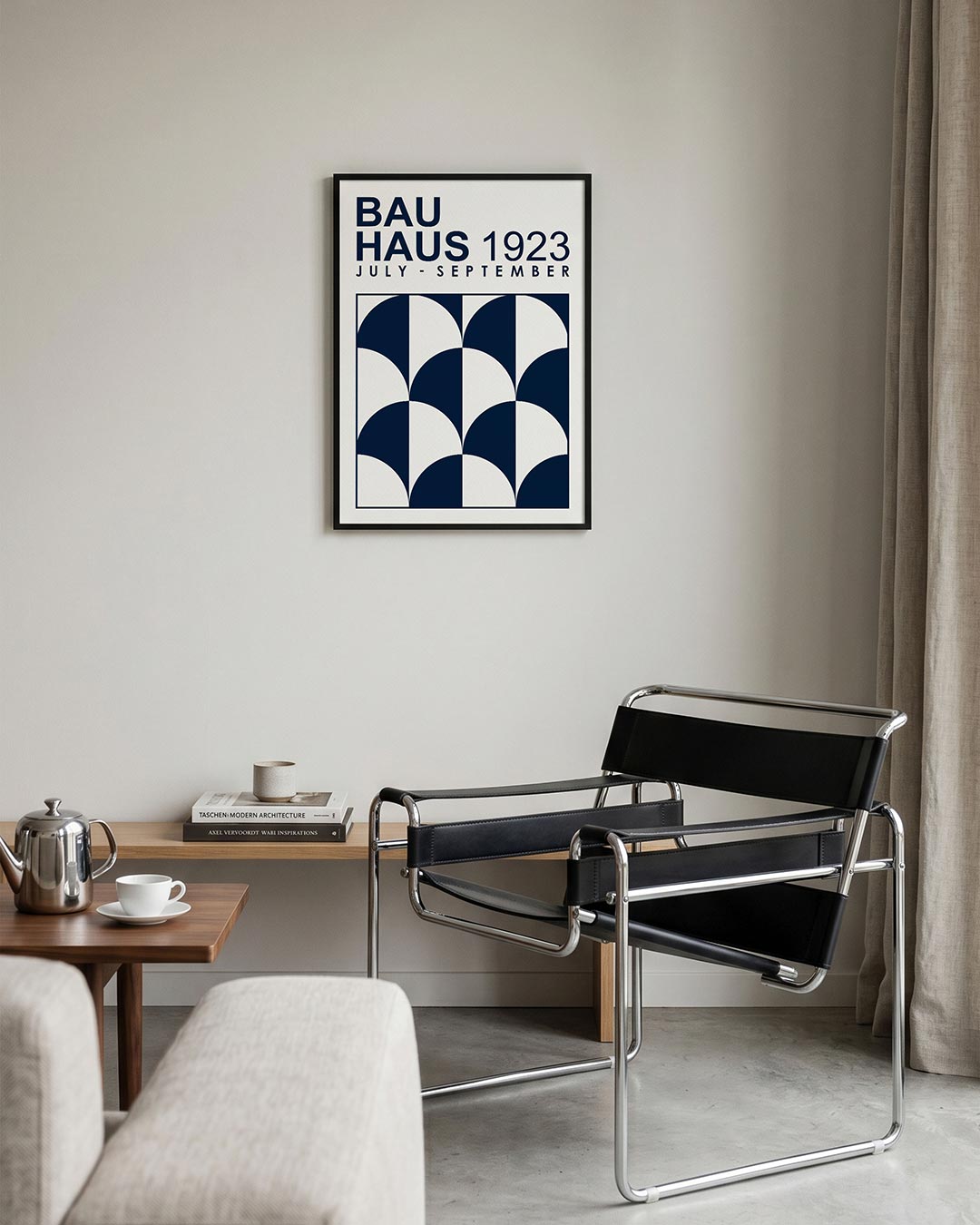 Vormritme en kleur – geometrische Bauhaus poster in staand formaat