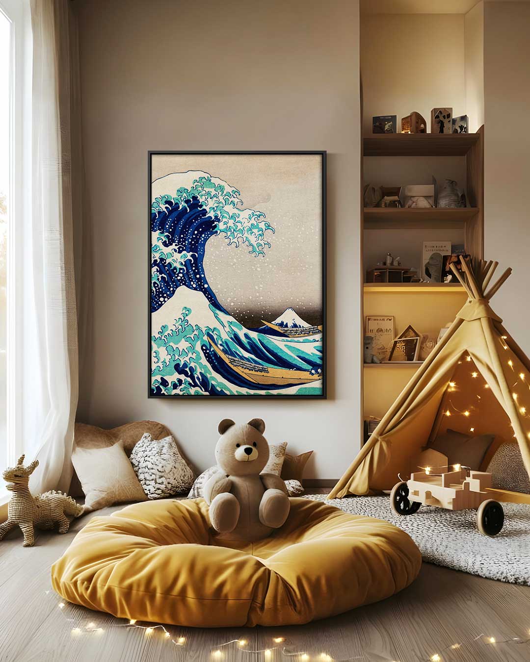 De Grote Golf van Kanagawa – staand kunstwerk voor modern interieur